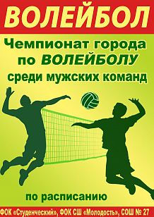 Чемпионат города по волейболу среди мужских команд, посвященный освобождению Старого Оскола от фашистских захватчиков
