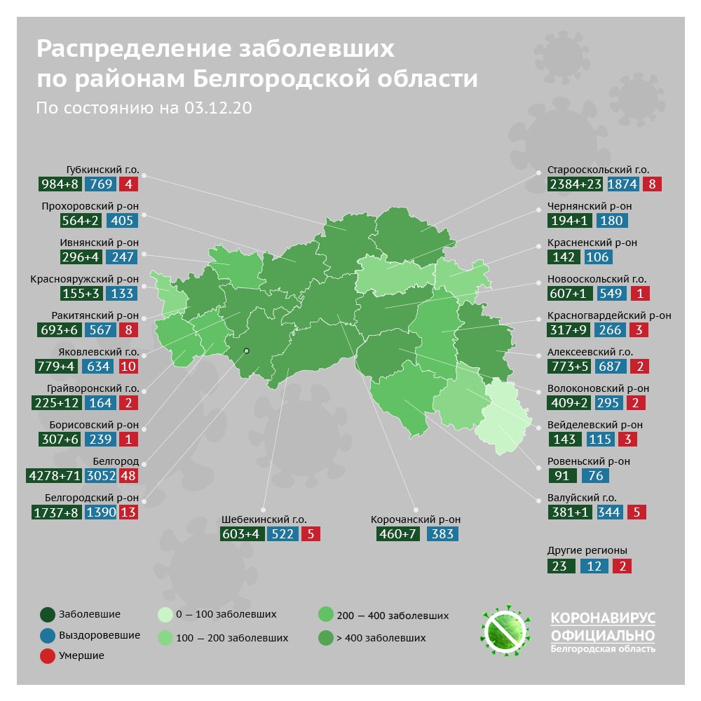 Карта схема прироста заболеваемости коронавирусом