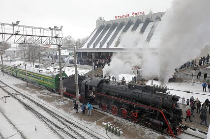 Ретропоезд на паровой тяге отправился в свой первый рейс из Старого Оскола