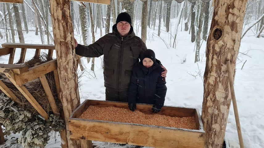 Лосей, зайцев и других лесных животных приглашают в специально оборудованные столовые