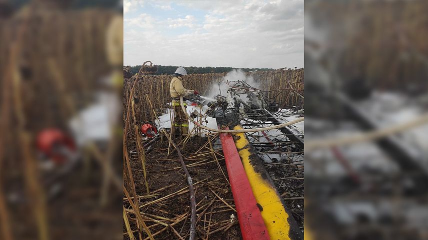 Появилось видео с места падения самолёта в Белгородской области