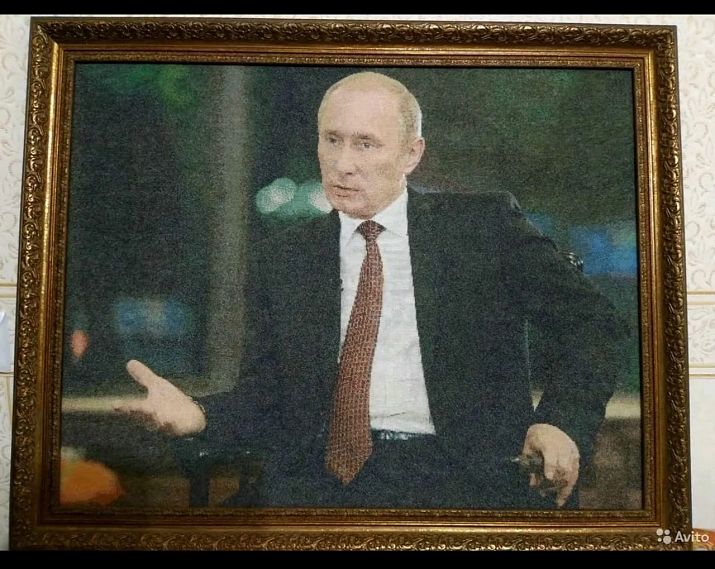 Оскольчанка продаёт за 200 тысяч портрет Путина вышитый крестиком